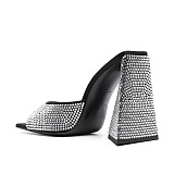 SUPER WHOLESALE |  Crystal Mule in Black & White