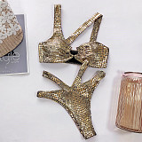 SUPER WHOLESALE | Gold-foil Fabric Swimsuit(gold)