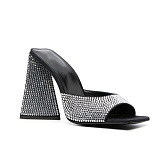 SUPER WHOLESALE |  Crystal Mule in Black & White