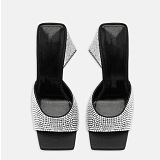 SUPER WHOLESALE |  Crystal Mule in Black & White