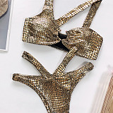 SUPER WHOLESALE | Gold-foil Fabric Swimsuit(gold)