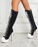 SUPER WHOLESALE |  Lace Up Knee Boots