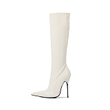 SUPER WHOLESALE |  Leather Pointed Toe Boots (13cm heels)