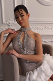 SUPER WHOLESALE |  Halter Off-shoulder Chain Dress