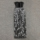 SUPER WHOLESALE |  Strapless Flower Sequin Maxi Dress