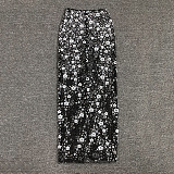 SUPER WHOLESALE |  Strapless Flower Sequin Maxi Dress