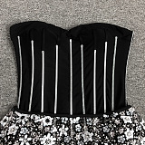 SUPER WHOLESALE |  Strapless Flower Sequin Maxi Dress