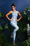 SUPER WHOLESALE |  Seashell Rhinestone Jumpsuit In Multi