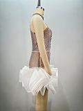 SUPER WHOLESALE |  Halter Off-shoulder Chain Dress