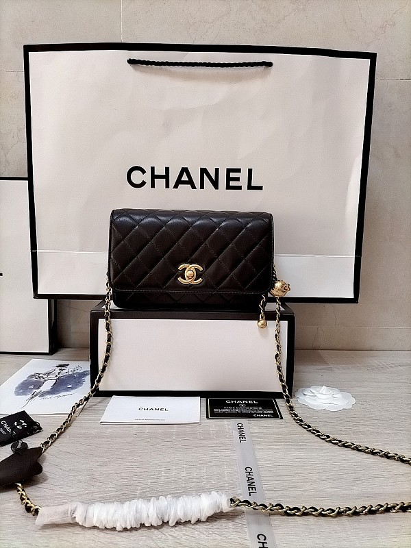 SUPER WHOLESALE |  Wallet on Chain in Black（top quality)