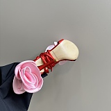 SUPER WHOLESALE |  Lace Up Rose Heels