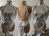 SUPER WHOLESALE |  Fringes Romper in Silver