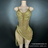 SUPER WHOLESALE |  Mesh Crystal Fringe Mini Dress
