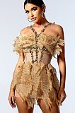 SUPER WHOLESALE |  Jewel Halter Ruffle Dress