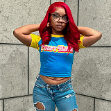SUPER WHOLESALE | Printed T-shirt in Two Tones