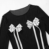 SUPER WHOLESALE | Polka Dot Pants Set with Bows Top