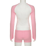 SUPER WHOLESALE | Shorts Set in Pink & White