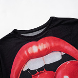 SUPER WHOLESALE | Lips Printed Sweater Top