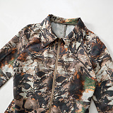 SUPER WHOLESALE | Camo Zip Up Romper
