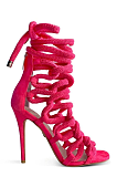 SUPER WHOLESALE |  Leather & Rope Heels(rose)