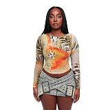 SUPER WHOLESALE | Printed Long Sleeve Top(Two colors a set)