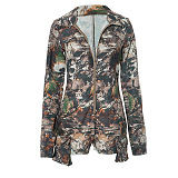 SUPER WHOLESALE | Camo Zip Up Romper