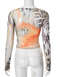SUPER WHOLESALE | Printed Long Sleeve Top(Two colors a set)