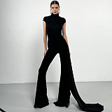 SUPER WHOLESALE | Bat Shoulder Jumpsuit with Strap