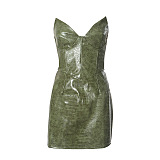 SUPER WHOLESALE | Pu Strapless Mini Dress