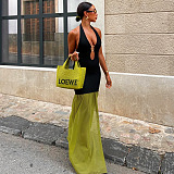 SUPER WHOLESALE | Patchwork Halter Long Dress