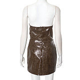 SUPER WHOLESALE | Pu Strapless Mini Dress