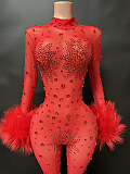 SUPER WHOLESALE | Silver Rhinestone Jumpsuit