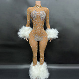 SUPER WHOLESALE | Silver Rhinestone Jumpsuit