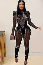 SUPER WHOLESALE | Rhinestone Mesh Jumpsuit