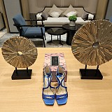 SUPER WHOLESALE | Satin Crystal Sandal in Blue