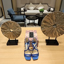SUPER WHOLESALE | Satin Crystal Sandal in Blue