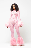 SUPER WHOLESALE | Pink Rhinestone Jumpsuit