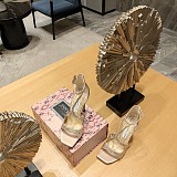 SUPER WHOLESALE | Satin Crystal Sandal in Champagne