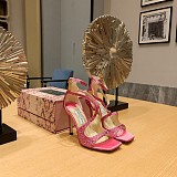 SUPER WHOLESALE | Satin Crystal Sandal in Pink