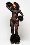 SUPER WHOLESALE | Black Rhinestone Jumpsuit
