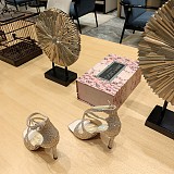 SUPER WHOLESALE | Satin Crystal Sandal in Champagne