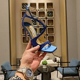 SUPER WHOLESALE | Satin Crystal Sandal in Blue