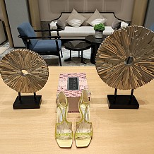 SUPER WHOLESALE | Satin Crystal Sandal in Gold