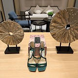SUPER WHOLESALE | Satin Crystal Sandal in Green
