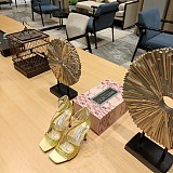SUPER WHOLESALE | Satin Crystal Sandal in Gold