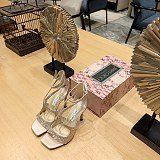 SUPER WHOLESALE | Satin Crystal Sandal in Champagne