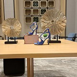 SUPER WHOLESALE | Satin Crystal Sandal in Blue