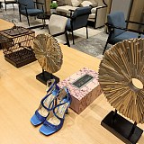 SUPER WHOLESALE | Satin Crystal Sandal in Blue