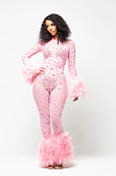 SUPER WHOLESALE | Pink Rhinestone Jumpsuit