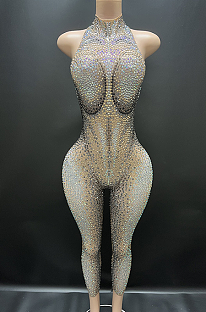 SUPER WHOLESALE | Rhinestone Off-shoulder Jumpsuit